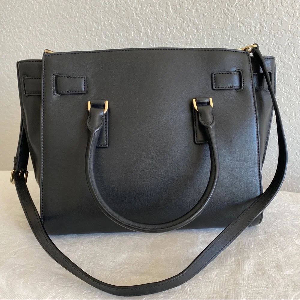 Michael Kors black leather Hamilton bag